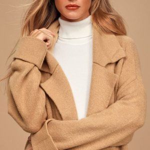 Lulu's Staying Classy Tan Knit Coatigan size XS